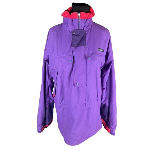 Vintage Patagonia Pullover Anorak Jacket windbreaker Purple Salmon Size xl - Picture 5 of 8